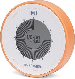 Time Timer Twist 90-Minute Digital Countdown Clock — for Kids Classroom Learning, Homeschool Study Tool, Teachers Desk Clock, Exercise and Kitchen Timer (Dreamsicle Orange)