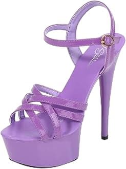 Shoes Women Stiletto Sandals Striptease Walking Show Sandals Model High-Heeled Shoes Sandals Platform Wedding Shoes Female New Heel Height 15Cm/5.9In