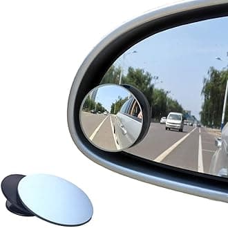 firoffy 3R-240 Car Glass Mirror Blind Spot, 360° Mirror, Rear View Convex Mirror, Parking Mirror For Car, Car Mirror Accessories Frameless 3R Original Suitable All Cars (Round 2-Pcs)