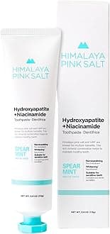HIMALAYA PINKSALT Fluoride Free Hydroxyapatite Toothpaste with Niacinamide, Helps Remineralize, Appropriate for Sensitive Teeth, Teeth Whitening - for Adult, Kids Oral Care - Spearmint Flavor, 113g
