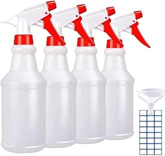Empty Spray Bottles (16oz/4Pack) - Adjustable Spray Bottles for Cleaning Solutions - No Leak and Clog - HDPE spray bottle For Plants, Pet, Bleach Spray, Vinegar, BBQ, and Rubbing Alcohol.