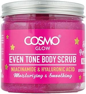 Cosmo Glow Skin Care Skin Perfector Even Tone Body Scrub 475ml/16.0fl.oz, Niacinamide, Hyaluronic Acid, Moisturizing, Smoothing, Face & Body, Scrubber, Body Care, For Men & Women, All Skins Types