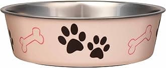 Stainless Steel Bella Dog Bowl Non-Slip Dishwasher Safe & Bacteria Resistant Metallic Pet Dish - Paparazzi Pink - Large (1.5 Litre)
