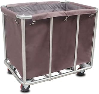 Mobile Linen Cart for Hotel/Lobby - Movable Trolleys, Kitchen Storage Hand Trucks, Detachable Stainless Steel Room Service Car