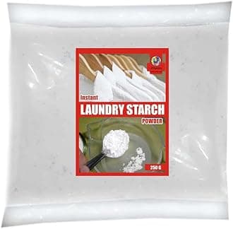 Natural Cotton Starch Powder: Double Stiffness, Stain Removal, and Traditional Laundry Care for Cotton Clothes - 250gram