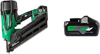 Bundle of Metabo HPT 36V MultiVolt Cordless Metal Connector Nailer Kit | NR3665DA + Metabo HPT MultiVolt Battery | 36V/18V, 4.0 Ah/8.0 Ah, Lithium Ion, Slide Style | 372121M