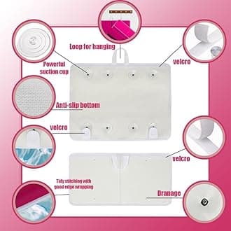 Supa Ant Baby Bath Kneeler and Elbow Rest Pad –Mom’s Choice Award Winner –US-Designed Extra Thick Bathtub Kneeling Pad with 8 Suction Cups, 5-Pocket Organizer, Non-Slip, Cushioned, Durable (Pink)