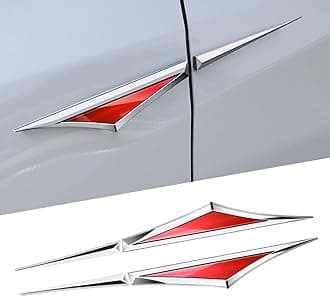 Car Emblem for Skoda Kushaq Car Exterior Stickers Emblem Badge 3D Logo Stickers Decal Badge Decal for Car Truck Auto Windows Door,Red