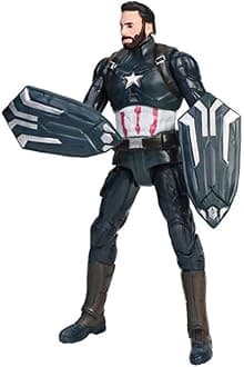6.27 inch Movie Superhero Action Figures Toys Characters Perfect for Themed Parties for Kids Ages 3 and Up (16cm Double Shield Steve Rogers)