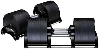 9-in-1 PAIR 32kg Adjustable Dumbbell 2-32kg black (Easy Safe Locking Mechanism) Home Fitness Gym Equipment (2x 32kg)