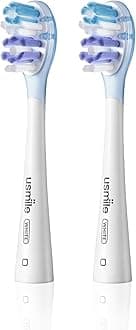 Replacement Brush Heads, for Y1S/P1/U2S/U3S with Patented Residual Shock Absorption and Air Cushion, Compatible to usmile Electric Toothbrush, 2-Pack