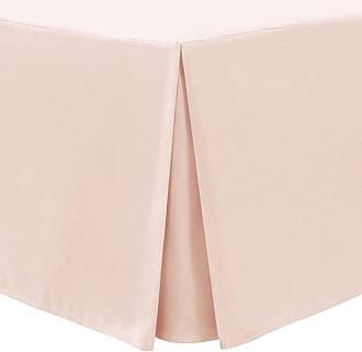 Linen Home Box Pleated Base Valance Sheet Double Bed Skirt Platform Valance Sheets Blush, Microfiber Soft Brushed Easy Care Non Iron (Double, Blush)
