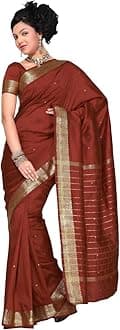 Womens Indian Ethnic Traditional Banarasi Art Silk Saree Sari Wrap Fabric Dress Drape