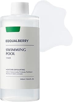 EQQUALBERRY Swimming Pool Face Toner 300ml - Gentle Daily Exfoliating and Moisturising Facial Wash with Natural Enzymes and Hyaluronic Acid, Alcohol-Free, Low pH for Sensitive Skin