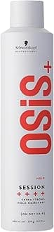 Schwarzkopf NEW OSiS+ Session Extra Strong Hold Hairspray | Long Lasting Hold, Windproof Hold | Easy To Brush Without Flaking | Heat Protection up to 250°C/450°F | For All Hair Types, 300mL