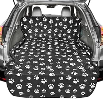 F-color SUV Cargo Liner for Dogs, Upgraded Extra Large Water Resistant Pet Cargo Cover Dog Seat Cover Mat for SUV Sedans Vans with Bumper Flap Protector, Non-Slip, Wear-Proof, Universal Fit, Paw Print