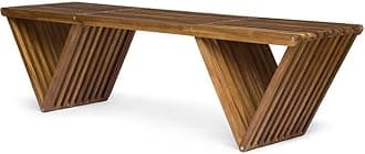 Christopher Knight Home 305722 Esme Outdoor Acacia Wood Bench, Teak Finish