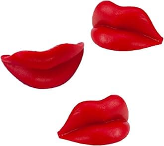 Fruidles Valentine's Candy Wax Lips Chewable Disguise, Play Now, Chew Later Wax Candy ite Treats Cherry Flavored