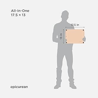 Epicurean All-In-One Cutting Board with Non-Slip Feet and Juice Groove, 17.5" × 13", Natural/Black