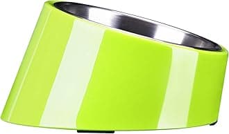 Super Design Mess Free 15° Slanted Bowl for Dogs and Cats, Tilted Angle Bulldog Bowl Pet Feeder, Non-Skid & Non-Spill, Easier to Reach Food M/300ml Green