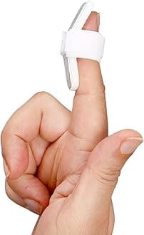 Mallet Finger Splint Adjustable Aluminium & Foam Support, Flexible Finger Splint Support Strap to Heal Finger, Pain Relieve, Sports Injury, Drooping, Loss of DIP Joint Extension 6 Cm (Pack of 1, Silver)