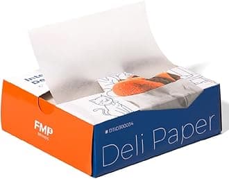 Fit Meal Prep 500 Interfolded Food and Deli Dry Wrap Wax Paper Sheets with Dispenser Box, Bakery Pick Up Tissues, 6 x 10.75 Inch [500 Pack]