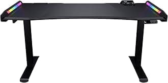 COUGAR E-MARS ELECTRICAL GAMING DESK, DUAL-SIDED RGB, AUTOMATIC SAFETY BRAKE, 100KG MAXIMUM LIFTING CAPACITY, STEEL-FRAME, ERGONOMIC & SCRATCH RESISTANT GAMING SPACE - BLACK