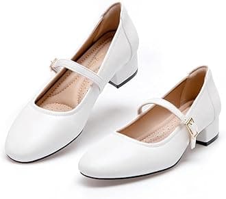 Mary Jane Shoes Women Low Heels Dress Shoes Pumps Low Heel 2 Inch Chunky Heel Mary Janes Pumps with Adjustable Ankle Strap for Women Dressy Casual
