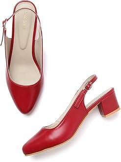 Marc Loire Women's Pointed Toe Block Heel Pumps for Office, Party and Formal Occasions