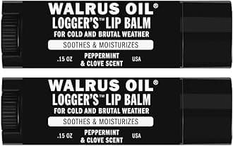 Logger's Lip Balm, 2-Pack, Vegan, 100% Natural Ingredients - Peppermint & Clove Scent