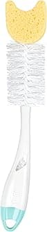 Bottle Brush with Sponge and Integrated Teat Brush | with Ergonomic Handle | for Bottles and Teats | Pack of 1