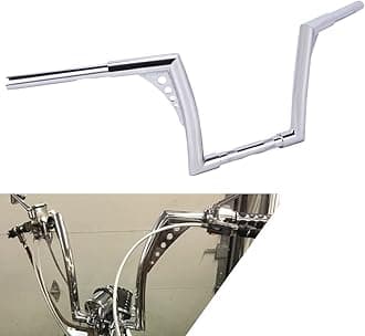 10” Rise 1-1/4" Motorcycle Handlebar Ape Hanger Bar Drag Handlebars Z Bars Chrome Drop Down For Harley Touring Chopper Sportster Racing