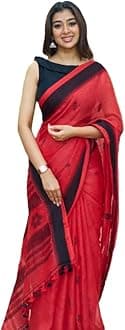 Traditional Banarasi Silk Saree for Women | Floral Pattern with Sleeveless Blouse | Elegant Bridal Wedding Saree | Latest Party Sari collections