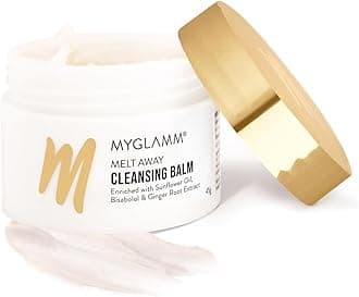 MyGlamm Melt Away Cleansing Balm | Sulphate Free Waterproof Makeup Remover, Nourishes & Hydrates Skin Enriched With Sunflower Oil & Bisabolol (45g)
