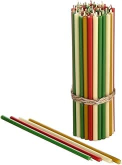 Danilovo Thin Taper Beeswax Candles - Honey-Scented, Decorative Candles Ideal for Birthday Decoration or Church Prayers - 4 Colors Drip Free, Tall & Smokeless Pack of 60 pcs, 6.5 x 0.22 inch