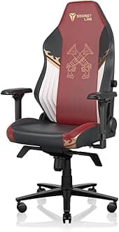 Titan Evo Miss Fortune Gaming Chair - Reclining & Heavy Duty Computer Chair with 4D Armrests - Magnetic Head Pillow & Lumbar Support - Big and Tall 395 lbs - Black/Red - Leatherette