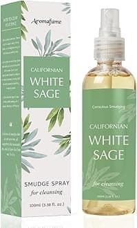 Aromafume White Sage (California) Smudge Spray & Natural Mist | 100 ml / 3.3oz | Made with Salvia Apiana White Sage Extracts | Ideal for positivity, and cleansing | Non alcoholic, non-toxic & vegan
