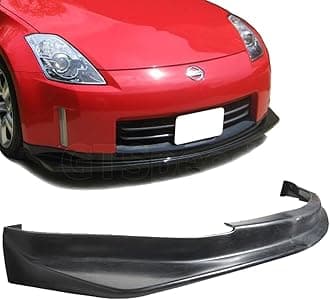 Compatible with/Replacement for Front Bumper Lip, SP Style PU Front Lip Spoiler Black, Fits 2006 2007 2008 2009 Nissan 350Z Fairlady Z Z33