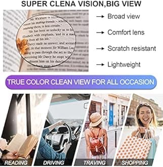 OCCI CHIARI Reading Glasses For Women Wide Square Reader 1.0 1.5 2.0 2.5 3.0 3.5 4.0 5.0 6.0 1.25 1.75 2.25 2.75