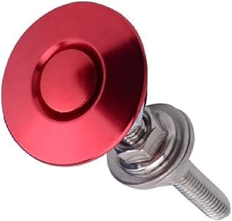 Quick Release Latch Lock Clip Push Button Bonnet Kit 1.25in/32mm Diameter Universal Aluminum Alloy Quick Latch Lock for Auto Car Bumper License Plate Hood or Various DIY(Red)