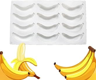 Silicone Mold Baking Pan Non-Stick Baking Pastry Chocolate Cake Dessert DIY Decoration Tools (Banana R_11.8x6.8x0.08 inch)