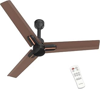 Polycab Wizzy Neo 1200mm 5-Star BLDC, Remote Ceiling fan for Living Room| 55% Energy Saving, 100% Copper, High Air Delivery, 6 Speed Setting, Free Installation | 4-yr Warranty【Brown Copper】