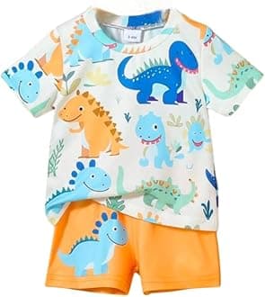 Shyam Sundar Boys Casual Outfit, Cotton Dress for Boys, Printed Half Sleeves T-shirt and Short Set for Baby Boy