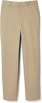 French Toast Boys' Adjustable Waist Relaxed Fit Twill Pant (Standard, Slim & Husky)