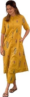 Women's Rayon Viscose A-Line Printed Kurta with Pant