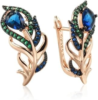 Shining Diva Fashion 18K Rose Gold Plated Bali Earrings for Women and Girls