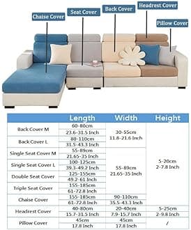 Rosygulls Stretch Sofa Covers for Cushion Couch,Universal Wear Resistant Slipcover with Elastic Bottom,Magic Couch Cover Furniture Protector,Anti-Slip L Shape Sofa Cover,Single Seat M,Weave-Light Gray