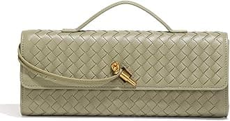 Covelin Women's Handmade Woven Evening Bag Leather Shoulder Clutch Handbag Fashion Crossbody Purse