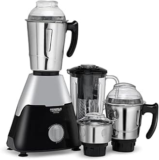 Maharaja Whiteline Infinimax Elite Mixer Grinder, Long Lasting Performance with 750 Watt Motor | Jar Flow Breakers | 5 Years Warranty on Motor (Black & Grey)