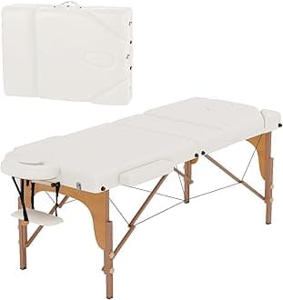 BestMassage Massage Bed Portable Massage Table 77" L 28" W Lash Bed Height Adjustable 3 Folding PU Leather with Oxford Bag for Spa Footmassage Facial CareSpa Tattoo